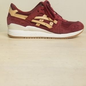 Asics Gel Lyte III 3 Burgundy Red Maroon Tan H6V3N